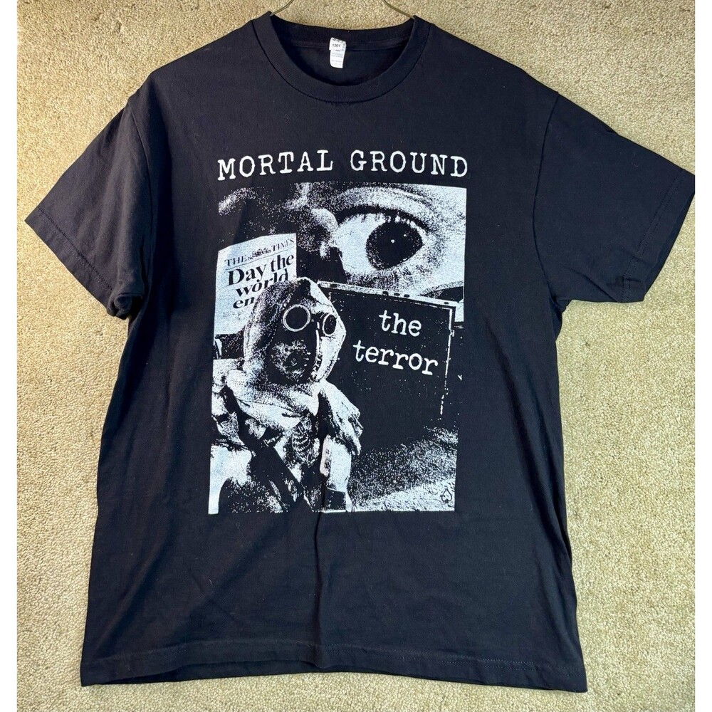 Mortal Ground The Terror Thrash Hardcore Punk Band T Shirt Large Black New HTF